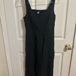 Old Navy Fit & Flare Sleeveless Linen Blend Midi Dress Medium